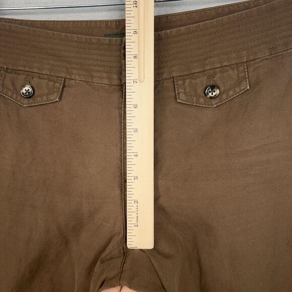 Eddie Bauer Pants Womens 2 Brown Khaki Linen Blend Wide Leg Chino Outdoors - Picture 14 of 15